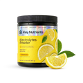 Key Nutrients Electrolyte Recovery Plus Powder tub, Lemonade flavor, with fresh lemon slices