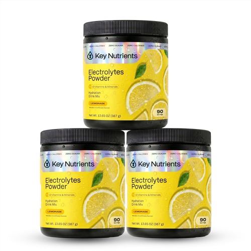 Front label view of Electrolyte Recovery Plus Powder, Lemonade flavor, zero sugar zero calorie hydration drink mix